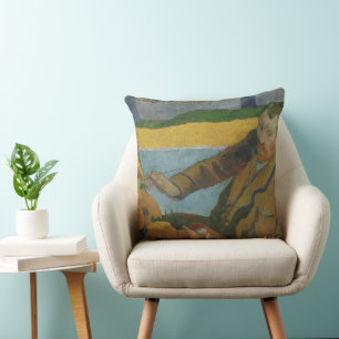 Paul Gauguin Vincent van Gogh painting sunflowers  Throw Pillow