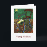 Paul Guaguin's Armchair by Vincent van Gogh Holiday Card<br><div class="desc">This is "Paul Gauguin's Armchair", painted by Vincent van Gogh in 1888. The original is 35 x 28 and I have definitely seen this richly coloured painting done by candlelight.</div>