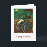 Paul Guaguin's Armchair by Vincent van Gogh Holiday Card<br><div class="desc">This is "Paul Gauguin's Armchair", painted by Vincent van Gogh in 1888. The original is 35 x 28 and I have definitely seen this richly coloured painting done by candlelight.</div>