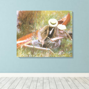Paul Helleu Sketching with His Wife by JS Sargent Canvas Print