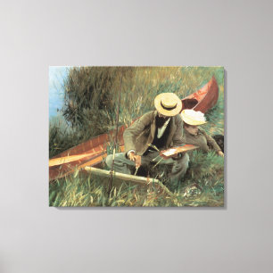 Paul Helleu Sketching with His Wife by JS Sargent Canvas Print