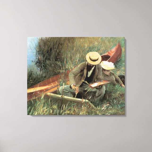 Paul Helleu Sketching with His Wife by JS Sargent Canvas Print (Front)