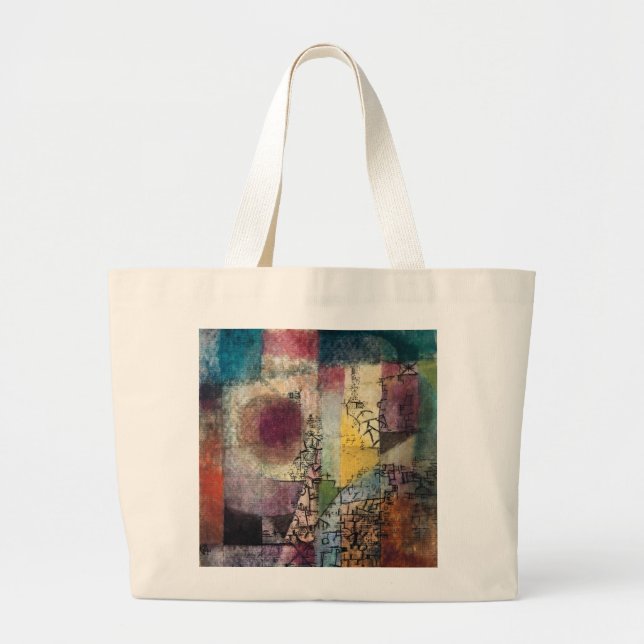 Paul Klee Abstract Art Cubism  Large Tote Bag (Front)