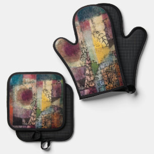 Paul Klee Abstract Art Cubism Oven Mitt & Pot Holder Set