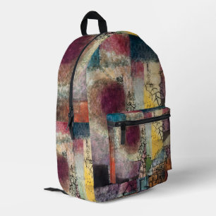 Paul Klee Abstract Art Cubism Printed Backpack