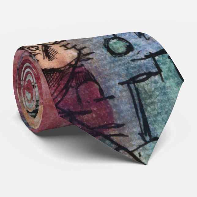 Paul Klee Abstract Art Cubism  Tie (Rolled)