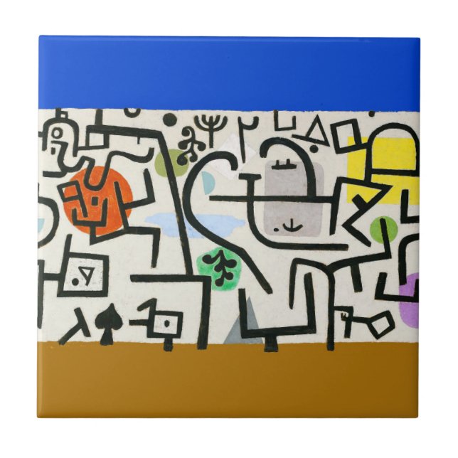 Paul Klee Abstract Expressionist Rich Harbour Tile (Front)