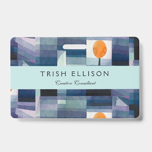 Paul Klee Abstract Tree Blue Painting Badge (Front)