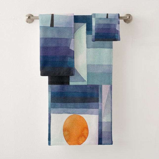 Paul Klee Abstract Tree Blue Painting Bath Towel Set (Insitu)