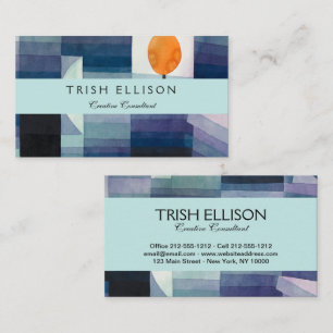 Paul Klee Abstract Tree Blue Painting Business Card