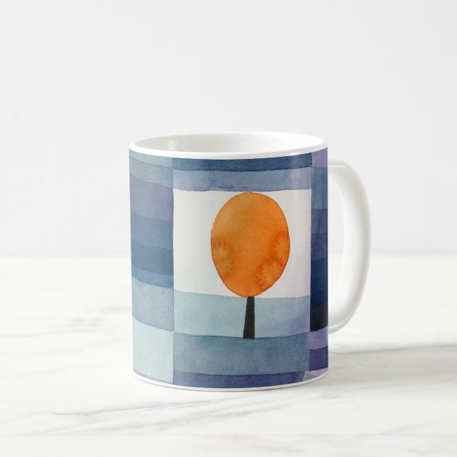 Paul Klee Abstract Tree Blue Painting Coffee Mug (Front Right)
