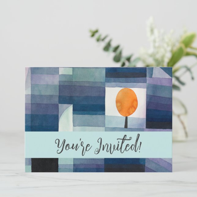 Paul Klee Abstract Tree Blue Painting Invitation (Standing Front)