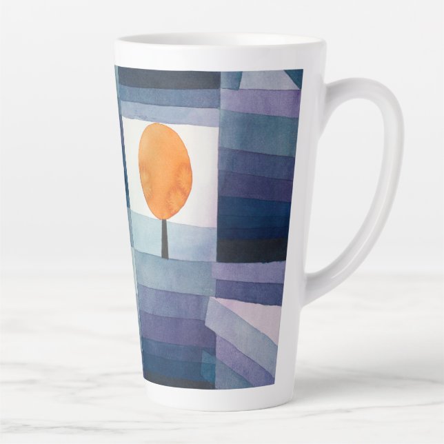 Paul Klee Abstract Tree Blue Painting Latte Mug (Right)