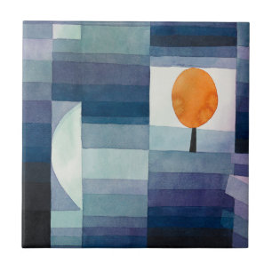 Paul Klee Abstract Tree Blue Painting Tile