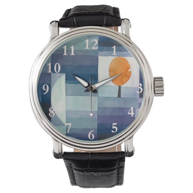 Paul Klee Abstract Tree Blue Painting Watch (Front)