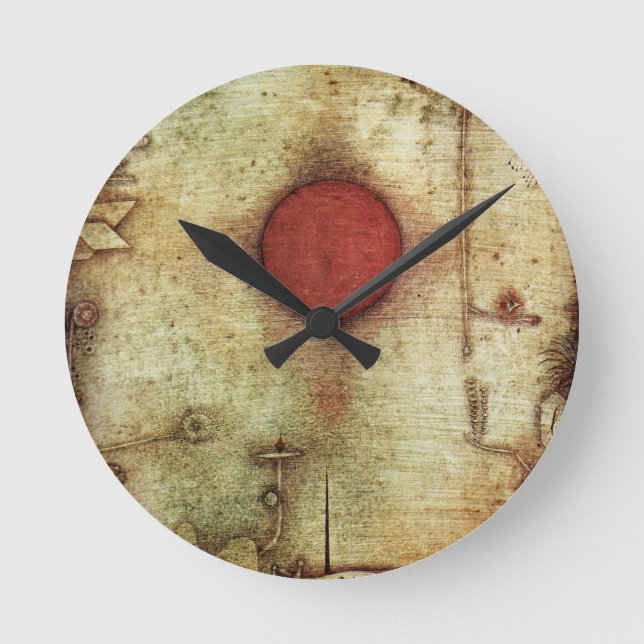 Paul Klee Ad Marginem Painting Round Clock (Front)