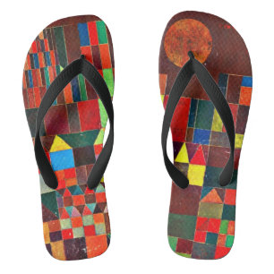 Paul Klee art - Castle and Sun Flip Flops