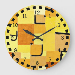 Paul Klee art: Characters in Yellow Large Clock