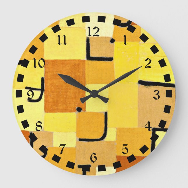 Paul Klee art: Characters in Yellow Large Clock (Front)