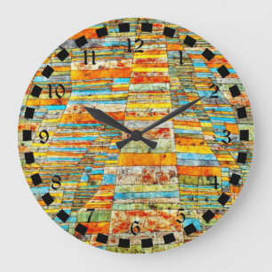 Paul Klee art: Highway and Byways Large Clock