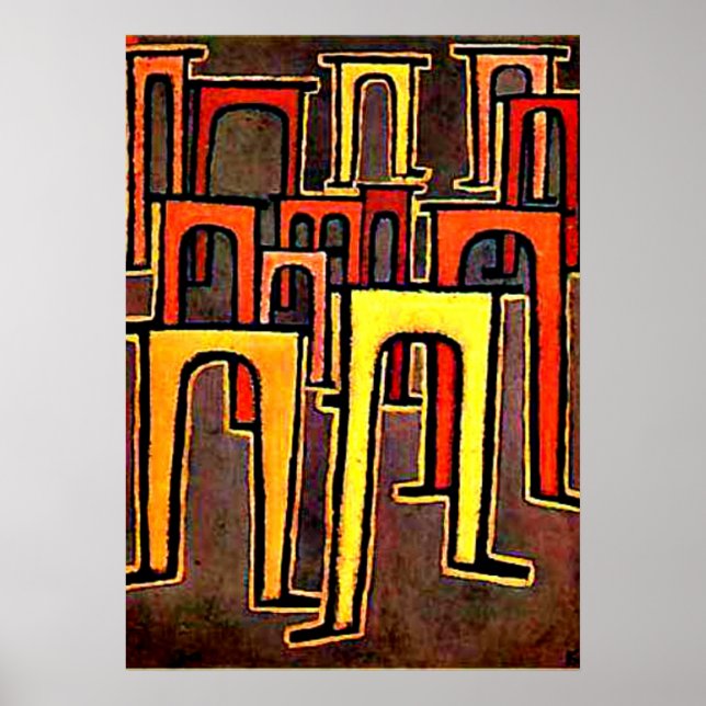Paul Klee art - Revolution of the Viaduct-1937 Poster (Front)