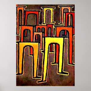Paul Klee art - Revolution of the Viaduct-1937 Poster
