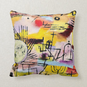 Paul Klee art: Rising Sun Throw Pillow