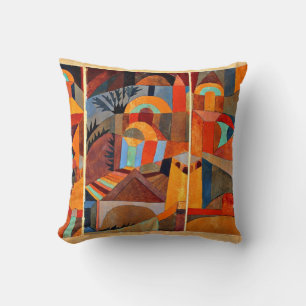 Paul Klee art: Temple Gardens Throw Pillow