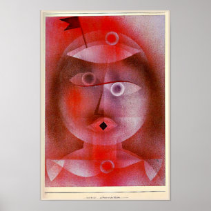 Paul Klee art, The Mask with the Little Flag, Poster
