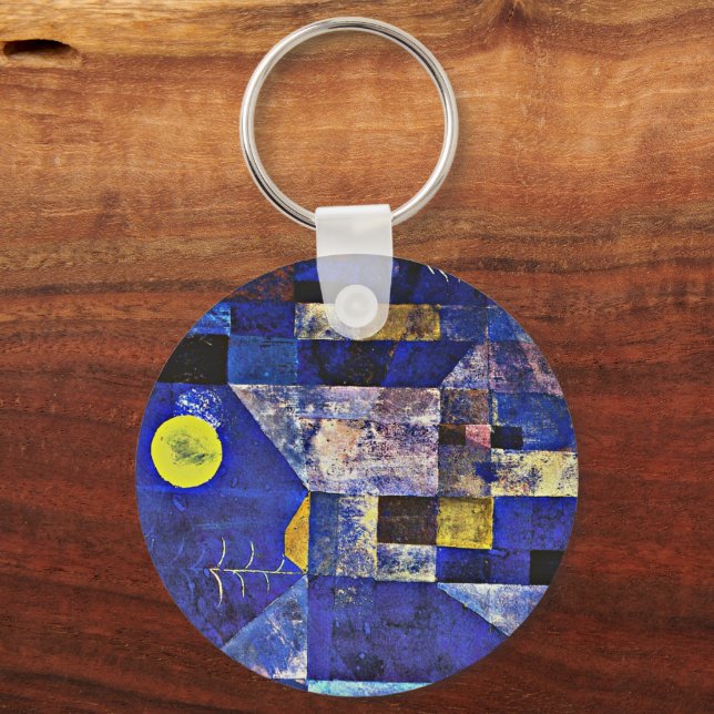 Paul Klee artwork, Moonlight, famous painting Keychain (Back)