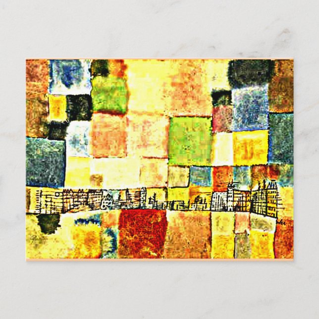 Paul Klee artwork, Neuer Stadtteil in M Postcard (Front)