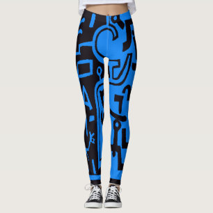 Paul Klee Black and Blue Leggings