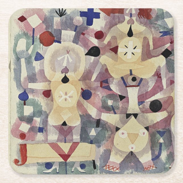 Paul Klee, Carnival in the Snow, Square Paper Coaster (Front)