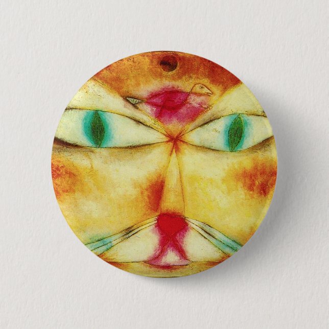 Paul Klee Cat and Bird Button (Front)