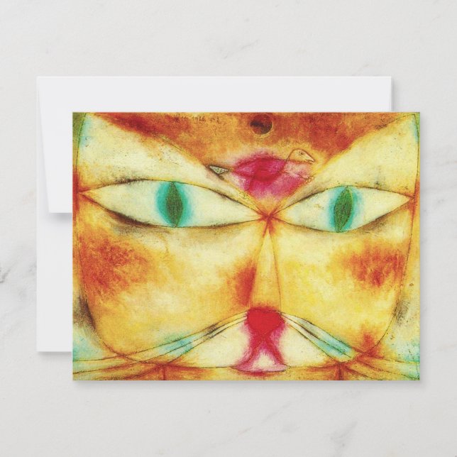 Paul Klee Cat and Bird Invitations (Front)