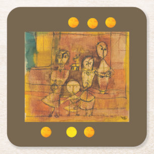 Paul Klee Children and Dog Square Paper Coaster