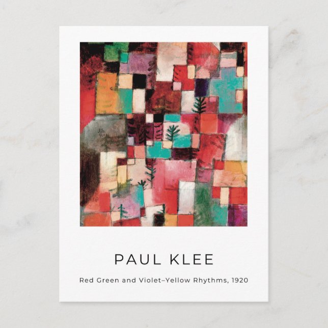 Paul Klee, Colourful Modern Abstract Art Postcard (Front)