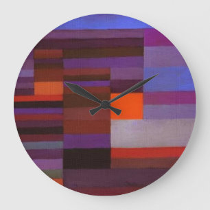 Paul Klee Fire In The Evening Abstract Fine Art Large Clock
