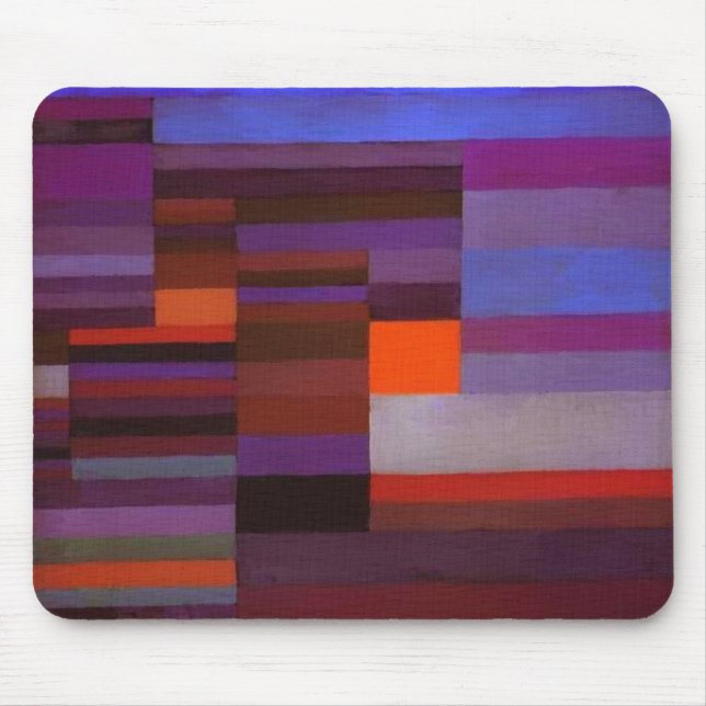 Paul Klee Fire In The Evening Abstract Fine Art Mouse Pad (Front)