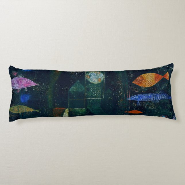 Paul Klee Fish Magic Abstract Painting Graphic Art Body Pillow (Back)