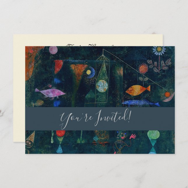 Paul Klee Fish Magic Abstract Painting Graphic Art Invitation (Front/Back)