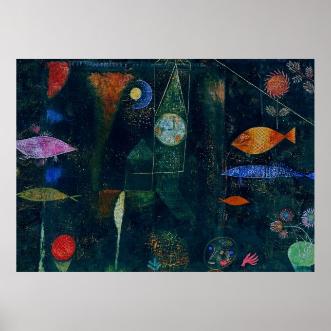 Paul Klee Fish Magic Abstract Painting Graphic Art Poster (Front)