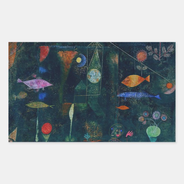 Paul Klee Fish Magic Abstract Painting Graphic Art Sticker (Front)