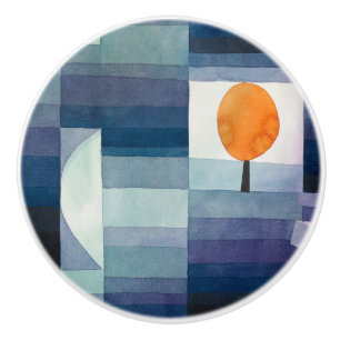 Paul Klee Harbinger of Autumn Blue Modern Abstract Ceramic Knob