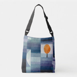 Paul Klee Harbinger of Autumn Blue Modern Abstract Crossbody Bag