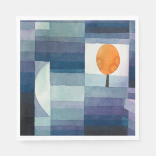 Paul Klee Harbinger of Autumn Blue Modern Abstract Napkin