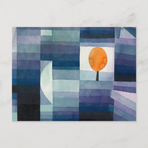 Paul Klee Harbinger of Autumn Blue Modern Abstract Postcard