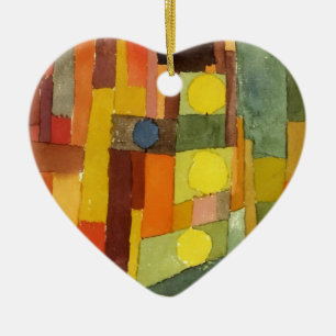 Paul Klee In The Style Of Kairouan Watercolor Art Ceramic Ornament