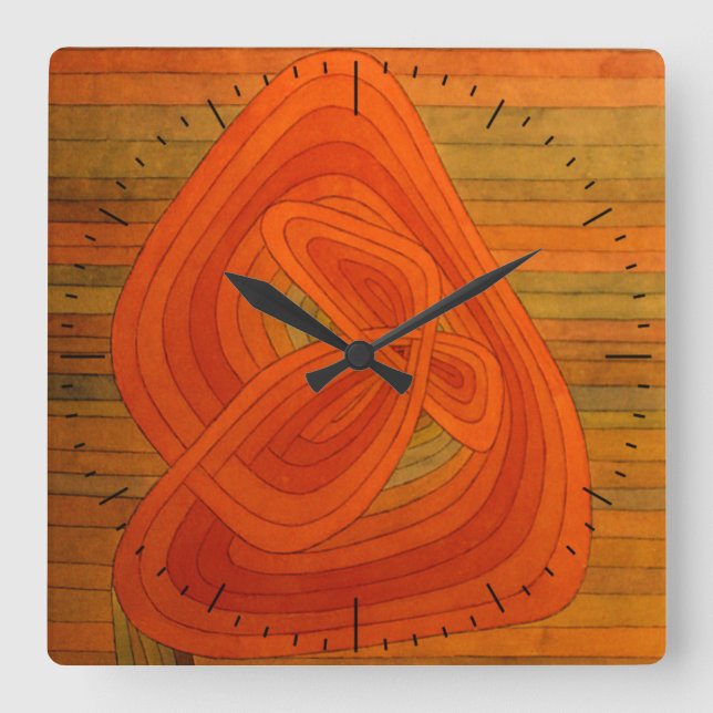 Paul Klee Lonely Flower Timepiece Square Wall Clock (Front)