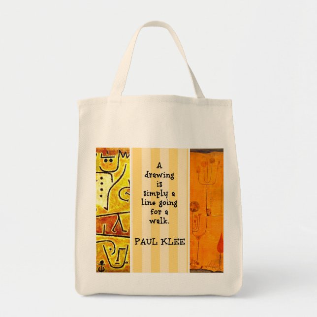 Paul Klee Paintings and Quotation Tote Bag (Front)